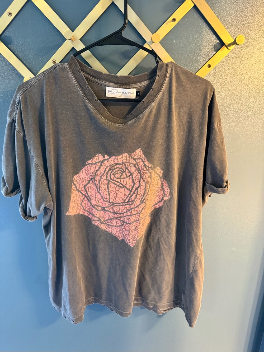 Free People Distressed Rose Graphic Tee